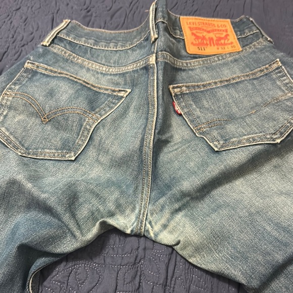 Levi's 511 Blue Straight Jeans with Vintage Appeal 32-30 Denim - Picture 4 of 11